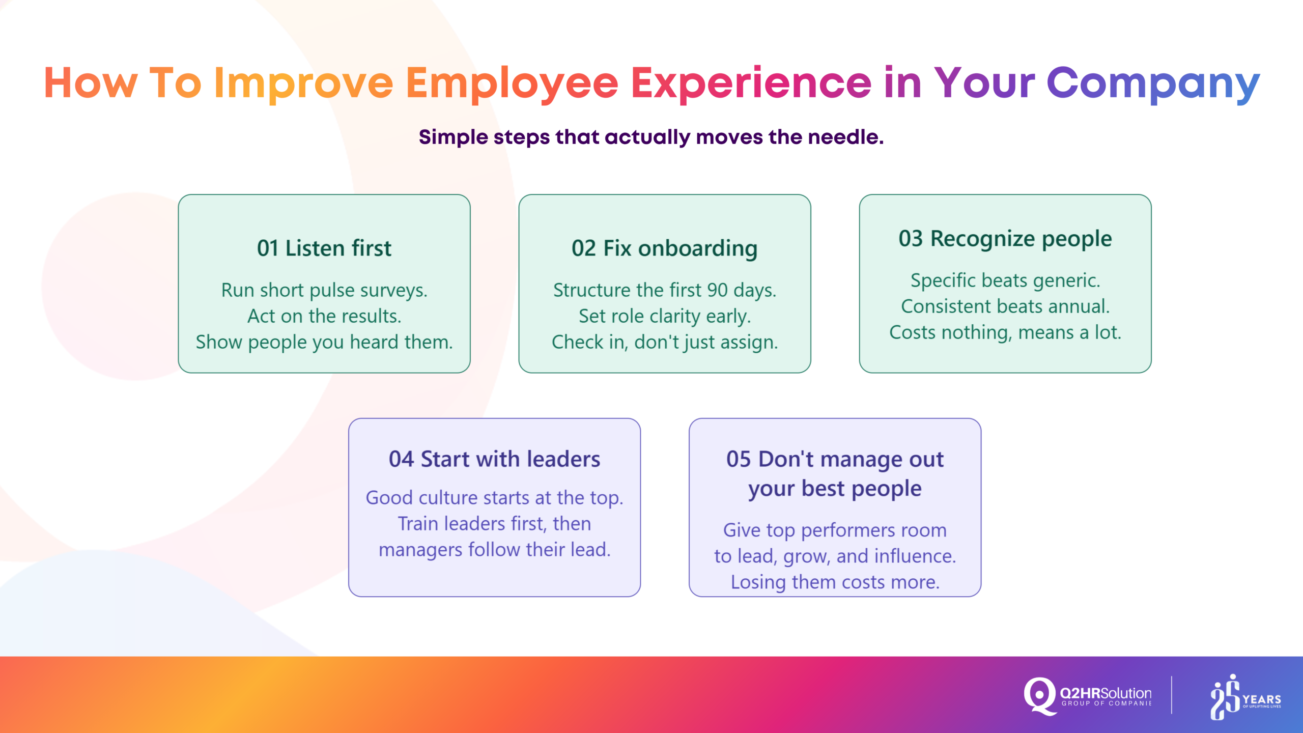 how to improve employee experience in your company